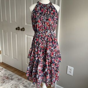 BCBGMaxAzria Multicolor Floral Midi Dress